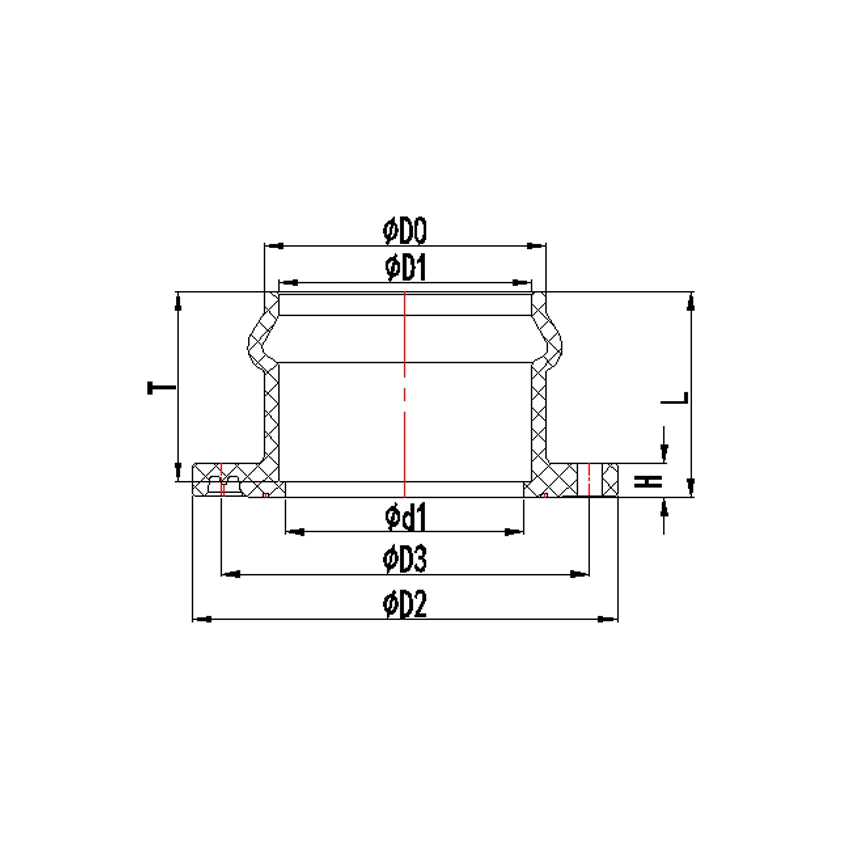 Pn10 PVC Double Rubber Ring Joint Fitting Flanged Connecto