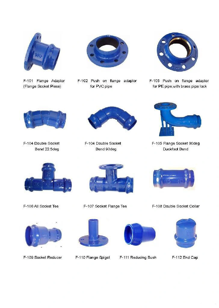 Flanged & Socketed Ductile Iron Fittings for PVC Pipe